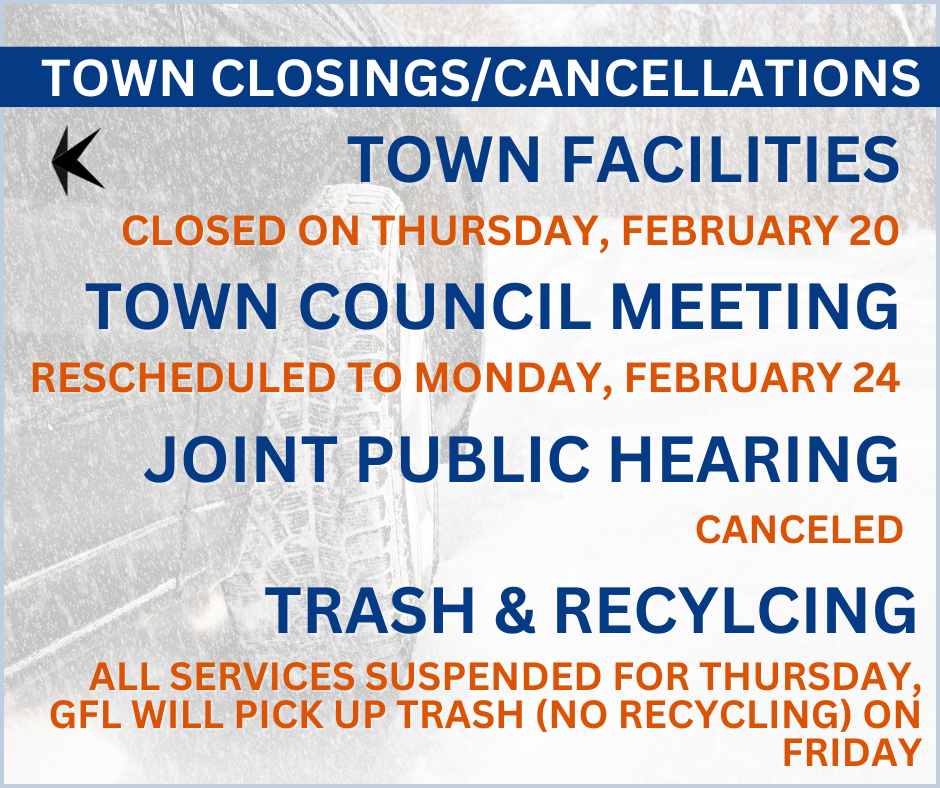 Town Closure notification February 20, 2025